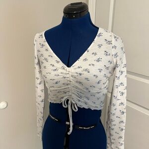 Floral Cropped Long Sleeve Top